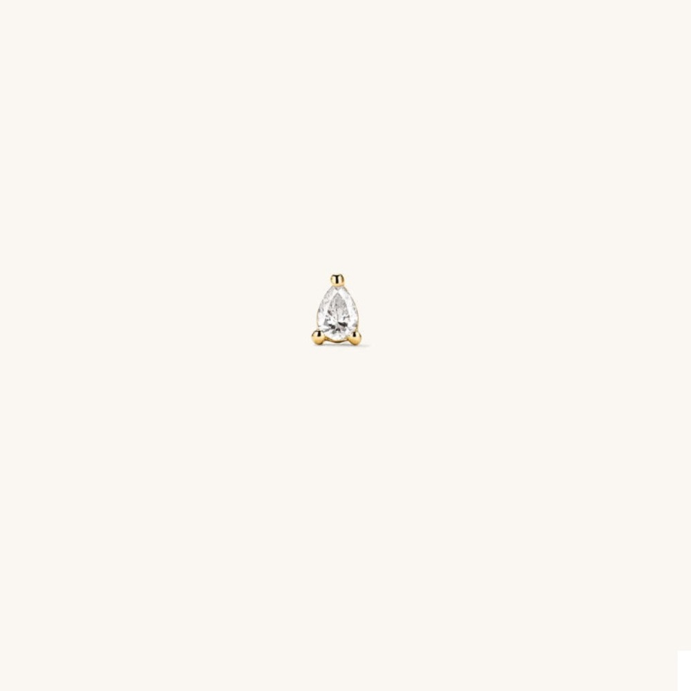 14k solid gold natural diamond SINGLE earring.